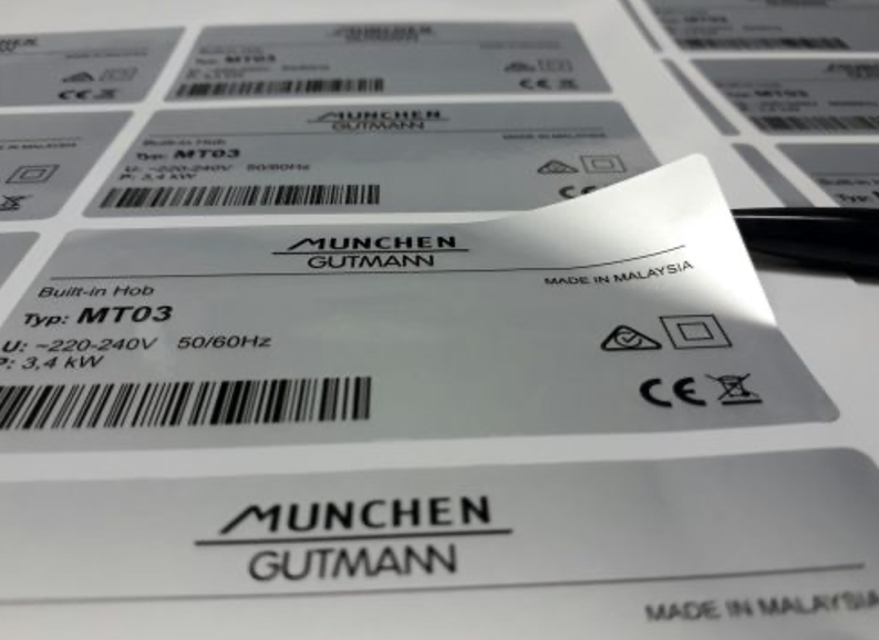 silver  decal  label